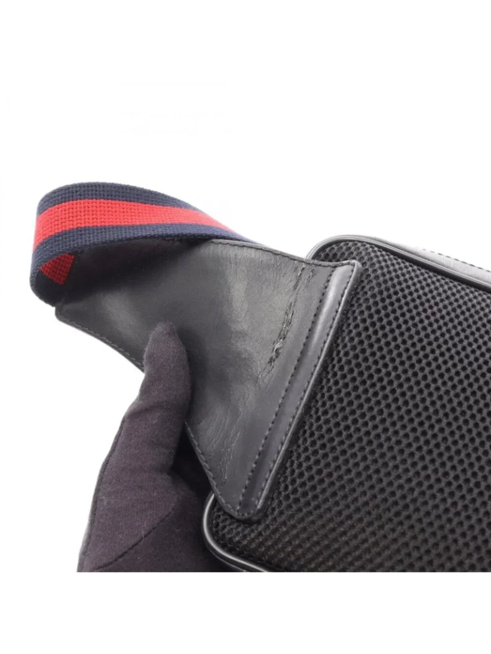Gucci Waist Bag Soft GG Supreme Sherry Line Black Canvas Leather